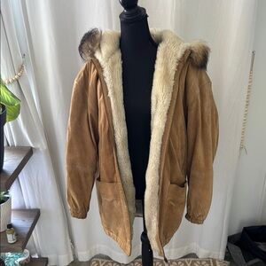Women's Tan Faux Fur Lined Leather Jacket
